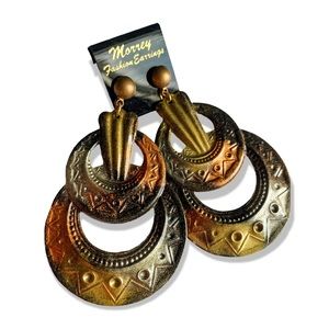 Metallic Dangle Earrings 1980s